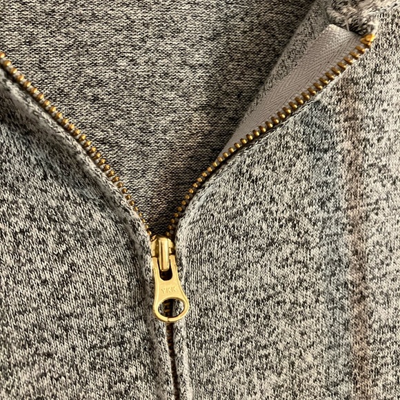 old navy • lightweight heather grey hoodie gold hardware kangaroo pockets - Picture 2 of 6
